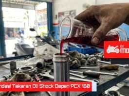 Takaran Oli Shock Depan PCX 160